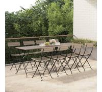 DYRJDJWIDHW Sillas cafetería Plegables 8 uds Acero y ratán sintético grissillas de Jardin Silla Exterior sillas Camping Silla terrazaAdecuado para Patios de jardín