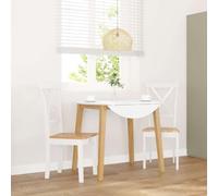 DYRJDJWIDHW Sillas de Comedor 2 Unidades Madera Maciza de Caucho Blanco, de Cocina Ergonomicas con Respaldo, de Sala de Estar, Sillas de Comedor Modernas para Hogar, Restaurante, Blanco Natural