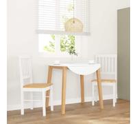 DYRJDJWIDHW Sillas de Comedor 2 Unidades Madera Maciza de Caucho Blanco, de Cocina Ergonomicas con Respaldo, Sillas de Sala de Estar para Comedor Cocina Hogar, Soporta 110kg, Color Blanco Natural