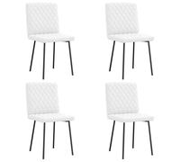 DYRJDJWIDHW Sillas de Comedor 4 Unidades Cuero Sintético Blanco - Sillas de Modernas con Estructura Robusta Metal y Madera, Fácil Limpieza, Espuma Confortable para Sala Comedor Hogar
