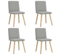 DYRJDJWIDHW Sillas de Comedor 4 Unidades Tela Gris Nube - Juego de Sillas de Modernas con Estructura Metal y Madera, Asientos Acolchados Respaldo Confortable para Sala de Estar y Comedor