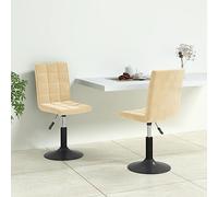 DYRJDJWIDHW Sillas de Comedor giratorias 2 uds Terciopelo Crema, sillas giratorias Modernas con elevacion a Gas, 360 Grados rotacion, Estructura Acero Negro, para Salon Comedor Oficina