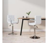 DYRJDJWIDHW Sillas de Comedor giratorias 2 Unidades Cuero sintético Blanco con elevación de Gas, 360 Grados giratorias, diseño contemporáneo para Oficina y hogar, sillas ergonómicas con reposabrazos