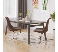 DYRJDJWIDHW Sillas de Comedor giratorias 2 Unidades Tela marrón con elevacion a Gas, 360 Grados de rotacion, Estructura Metalica Resistente para Sala y Comedor, soporta 110 kg