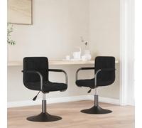 DYRJDJWIDHW Sillas de Comedor giratorias 2 Unidades Terciopelo Negro, Altura Ajustable con Mecanismo de Gas, 360 Grados rotacion, Acero Recubierto en Polvo, Bar y Area de Comedor