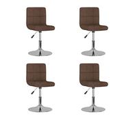 DYRJDJWIDHW Sillas de Comedor giratorias 4 Unidades Tela marrón, Ajustables en Altura, de Oficina ergonómicas, sillas giratorias Modernas para Comedor, Sala de Estar, Oficina en casa