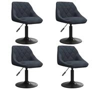 DYRJDJWIDHW Sillas de Comedor giratorias 4 Unidades Terciopelo Gris Oscuro, Altura Ajustable, 360 Grados rotacion, diseño Moderno para Comedor y Oficina en casa