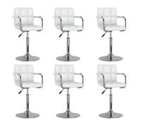 DYRJDJWIDHW Sillas de Comedor giratorias 6 Unidades Cuero sintético Blanco con elevación de Gas, 360 Grados giratorias, diseño Moderno para Cocina y Sala de Estar, Altura Ajustable