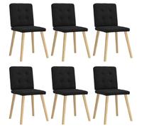 DYRJDJWIDHW Sillas de Comedor giratorias 6 Unidades Tela Negras - Set de sillas giratorias Modernas para Comedor y Sala de Estar con Estructura Metalica, Asiento Acolchado y Soporte Peso 110kg