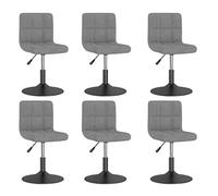 DYRJDJWIDHW Sillas de Comedor giratorias 6 Unidades Terciopelo Gris Claro, giratorias con elevacion de Gas, sillas de Oficina y Comedor Ajustables, 360 Grados rotacion, Estructura Acero Negro