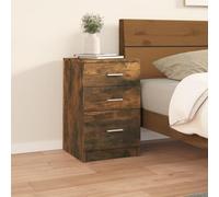 DYRJDJWIDHW Smoked Oak Nightstand 40x40x63 cm, Plywood Bedside Table with Spacious Drawers, Classic Minimalist Design for Bedroom & Living Room, Easy to Assemble & Clean, Moisture Resistant
