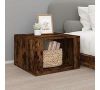 DYRJDJWIDHW Smoked Oak Nightstand 57x55x36 cm - Modern Plywood Bedside Table with Storage Shelf Sturdy Moisture-Resistant Perfect for Bedroom, Living Room Decor - Easy Assembly Included