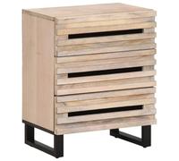 DYRJDJWIDHW Solid Mango Wood Nightstand with 3 Drawers, 50x34x62 cm Bedside Table for Bedroom, Rustic Modern Furniture with Wall Mount Kit, Sturdy Storage Cabinet for Home Decor