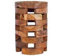 DYRJDJWIDHW Solid Teak Wood Nightstand 30x30x45 cm, Vintage Bedside Table with Unique Grain, Handmade Solid Wood Furniture for Bedroom, Living Room, No Assembly Required