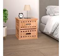 DYRJDJWIDHW Solid Walnut Nightstand 34x34x34 cm with Glass Top and 2 Drawers - Elegant Bedside Table for Bedroom, Living Room, Sofa Side Storage - Durable Natural Wood Furniture with Easy Assembly