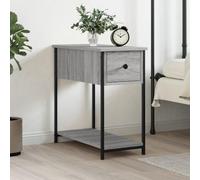 DYRJDJWIDHW Sonoma Grey Engineered Wood Nightstand 30x60x60 cm with Storage Space, Adjustable Legs & Wall Mounting Kit for Bedroom or Living Room, Compact & Sturdy Side Table