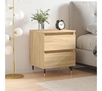 DYRJDJWIDHW Sonoma Nightstand with 2 Drawers, Engineered Wood Bedside Table 40x35x50 cm, Modern Oak Finish, Sturdy & Moisture Resistant, Perfect for Bedroom or Living Room Storage