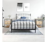 DYRJDJWIDHW Sonoma Oak Nightstand Set of 2, Engineered Wood Bedside Table with Storage Shelf, Compact End Table for Bedroom Living Room, 40x42x56cm, Adjustable Legs
