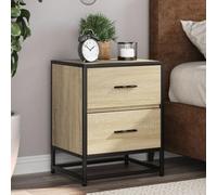 DYRJDJWIDHW Sonoma Oak Nightstand Set of 2, Engineered Wood Bedside Tables with 2 Drawers, 40x31x50 cm Modern Storage for Bedroom & Living Room, Smooth Surface, Easy to Clean, Wall Mountable