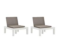 DYRJDJWIDHW Tumbonas de jardín con Cojines 2 Unidades plástico blancosillas Jardin Exterior sillas de Jardin Silla terraza sillas exteriorAdecuado para Patios de jardín