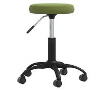 DYRJDJWIDHW Velvet Dining Chair Light Green Swivel Bar Stool with Gas Lift Mechanism, 360 Degree Rotation Wheels for Kitchen Island Breakfast Nook Home Decor