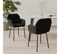 DYRJDJWIDHW Velvet Dining Chairs Set of 2 Black Upholstered Armchairs with Metal Legs for Kitchen Dining Room Living Room Home Decor Comfortable Ergonomic Design