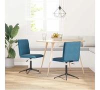 DYRJDJWIDHW Velvet Dining Chairs Set of 2 Blue Upholstered Side with Thick Foam Padding, Adjustable Height Kitchen Dining Room Chairs with Sturdy Metal Wood Frame for Home Office Restaurant