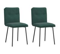 DYRJDJWIDHW Velvet Dining Chairs Set of 2 Dark Green Ergonomic Design with High Density Foam Padding for Kitchen Dining Room Living Area Comfortable Seating Furniture