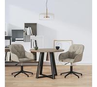 DYRJDJWIDHW Velvet Dining Chairs Set of 2 Light Gray Swivel Chairs with 360 Degree Rotation, Height Adjustable Upholstered Armchairs for Dining Room and Living Room