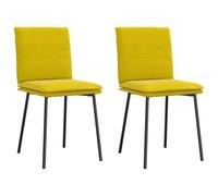 DYRJDJWIDHW Velvet Dining Chairs Set of 2 Yellow Ergonomic Design Comfortable Padded Seat Modern Kitchen Dining Room Furniture with Sturdy Metal Frame for Home Decor