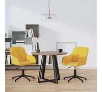 DYRJDJWIDHW Velvet Dining Chairs Set of 2 Yellow Swivel with 360 Rotation, Adjustable Height Modern Accent Chairs for Living Room Dining Room Home Office