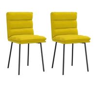 DYRJDJWIDHW Velvet Dining Chairs Set of 2 Yellow Upholstered Side Chairs with Cushioned Seat and Backrest for Kitchen Dining Room Living Room Bedroom Home Decor