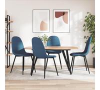 DYRJDJWIDHW Velvet Dining Chairs Set of 4 Blue Upholstered Kitchen Chairs with Ergonomic Design and Powder Coated Metal Legs for Modern Home Decor and Comfortable Seating