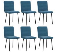 DYRJDJWIDHW Velvet Dining Chairs Set of 6 Blue Upholstered Side with High Back for Kitchen Dining Room, Comfortable Padded Seat with Sturdy Metal Wood Frame, Modern Accent Chairs for Home Decor