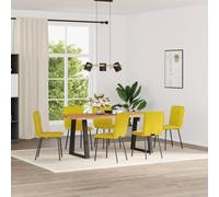 DYRJDJWIDHW Velvet Dining Chairs Set of 6 Yellow Upholstered Side Chairs with Foam Padding for Kitchen Dining Room Living Guest Room Home Decor