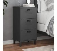 DYRJDJWIDHW VIKEN Nightstand with 3 Drawers, Industrial Style Engineered Wood Bedside Table, Anthracite Grey, Compact 40x35x80cm for Bedroom & Living Room, Easy Assembly, Durable & Moisture Resistant