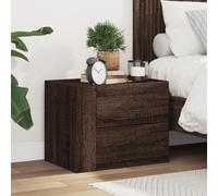 DYRJDJWIDHW Wall Mounted Nightstand Oak Brown 45x30x35 cm, Floating Bedside Table with Drawers for Bedroom & Living Room, Sturdy Engineered Wood, Space Saving Design, MAX Load 50kg