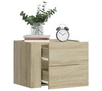 DYRJDJWIDHW Wall Mounted Nightstand Sonoma Oak 45x30x35 cm - Elegant Floating Bedside Table with Drawers, Space Saving Design for Bedroom & Living Room, Sturdy Engineered Wood, MAX Load 50kg