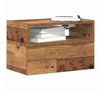 DYRJDJWIDHW Wall Mounted Nightstand with Drawer, Vintage Wood Floating Shelf Bedside Table 45x26x28.5cm, Space Saving Storage Cabinet for Bedroom, Living Room, Sturdy Engineered Wood, Easy to Clean