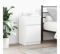 DYRJDJWIDHW White Engineered Wood Nightstand 39x35x65 cm with Storage Drawer, Bedside Table for Bedroom, Modern Minimalist End Table with Wall Mount, Durable Smooth Surface, Easy to Clean