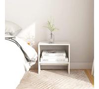 DYRJDJWIDHW White Mango Solid Wood Nightstand 40x30.5x40 cm Pine Bedside Table with Storage Modern Minimalist Bedroom Furniture for Home Decor