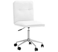DYRJDJWIDHW White Synthetic Leather Dining Chair with Adjustable Height, Ergonomic Design, Comfortable Foam Padding for Living Room, Kitchen, Guest Room - Modern Home Furniture