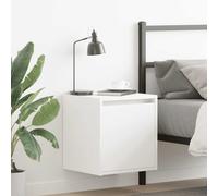 DYRJDJWIDHW White Wall Mounted Nightstand 38x34x40 cm Floating Bedside Table with Storage Shelf Modern Minimalist Design for Bedroom Living Room Durable Engineered Wood Easy to Install Space Saving
