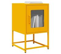 DYRJDJWIDHW Yellow Mustard Night Stand with Cold Rolled Steel Frame 36x39x60.5 cm, Sturdy Bedside Table with Spacious Storage & Metal Legs, Perfect for Bedroom or Living Room Decor