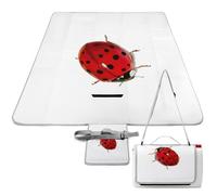 Dyscalibro Alfombrilla de picnic, bonita manta cuadrada de picnic con diseño de mariquita, para exteriores, 148 cm x 148 cm
