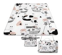 Dyscalibro Alfombrilla de picnic, bonita manta de picnic cuadrada de vaca, alfombras al aire libre, 148 cm x 148 cm