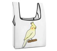 Dyscalibro Bolsa de compras plegable, bolsa de comestibles reutilizable con bandera de Brasil verde, bolsa lavable para uso diario, bolsas de viaje, Bonita cacatúa, Talla única