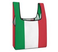 Dyscalibro Bolsa de compras plegable, bolsa de comestibles reutilizable con bandera de Brasil verde, bolsa lavable para uso diario, bolsas de viaje, Bandera de Italia, Talla única