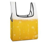 Dyscalibro Bolsa de compras plegable, bolsa de comestibles reutilizable retro escocesa, bolsa lavable para uso diario, bolsas de viaje, Burbujas y cerveza, Talla única