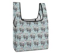 Dyscalibro Bolsa de compras plegable, bolsa de compras reutilizable con forma de corazón, bolsa de comestibles lavable para uso diario, bolsas de viaje, Sea Otter in Love, Talla única
